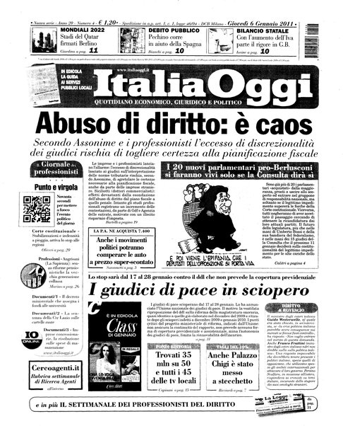 Italia oggi : quotidiano di economia finanza e politica